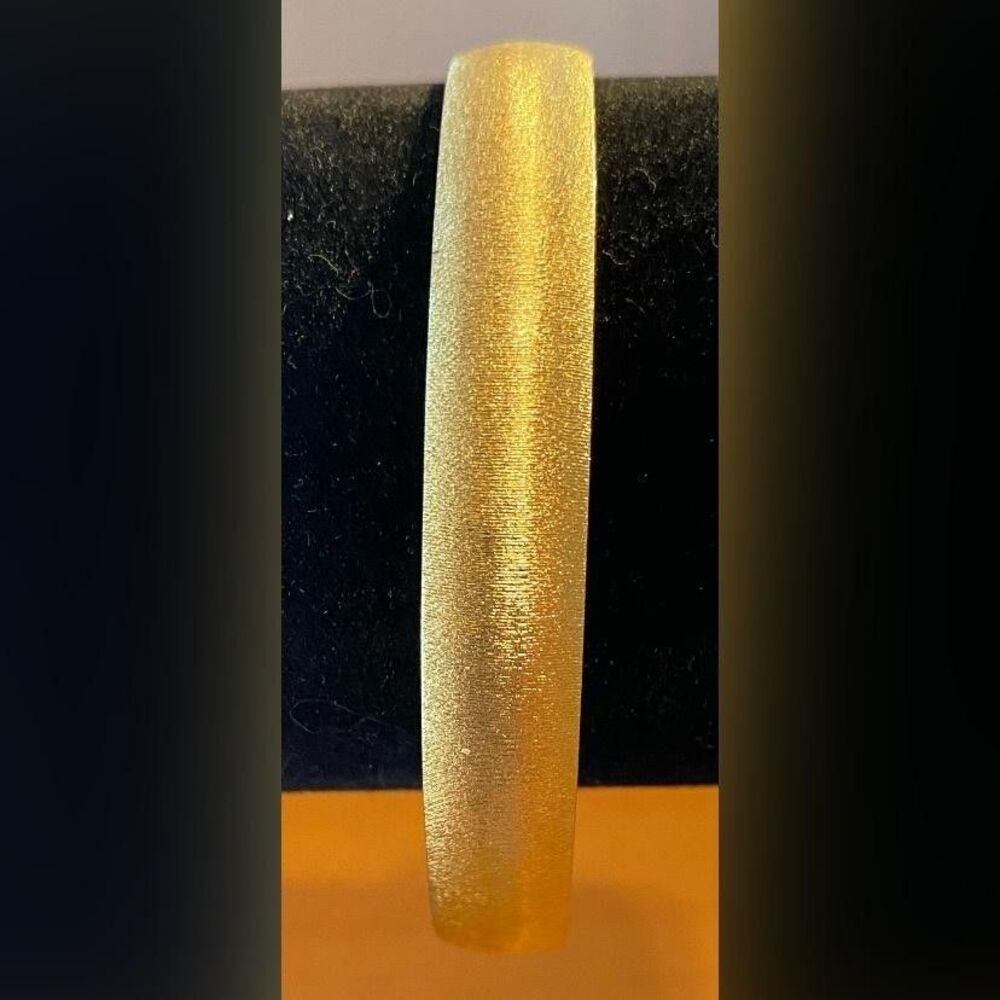 Monet Gold Tone Bangle Bracelet Womens Wide Textured Signed Statement